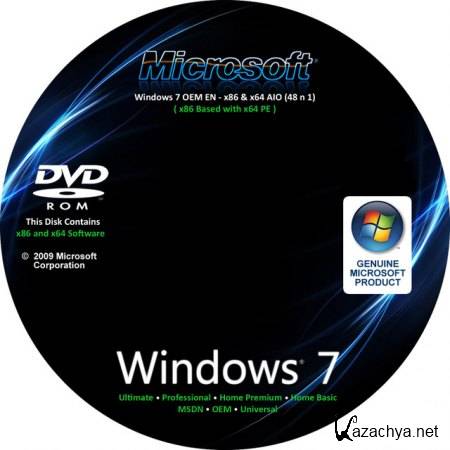 Microsoft Windows 7 OEM EN 48 in 1 For All Laptop x86/x64