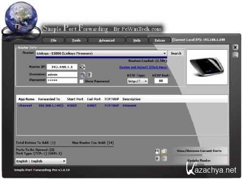 Simple Port Forwarding 3.1.3 + Portable (2011/RUS)