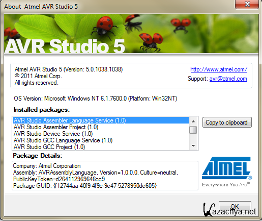 ATMEL AVR Studio 5 5.0.1038.1038 (x86+x64 / ENG)