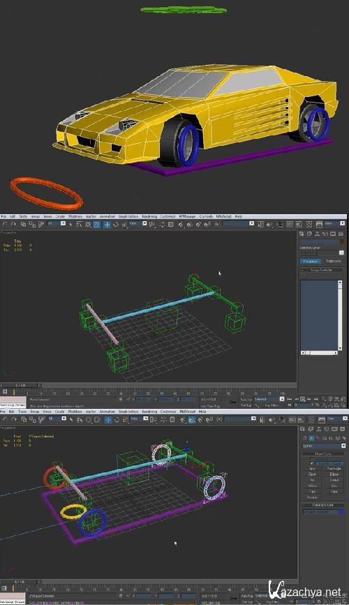 Create an advanced drifting car rig in 3ds max