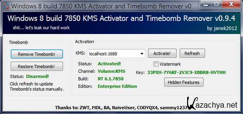 Windows 8 7850 Activator 0.9.4 by janek2012