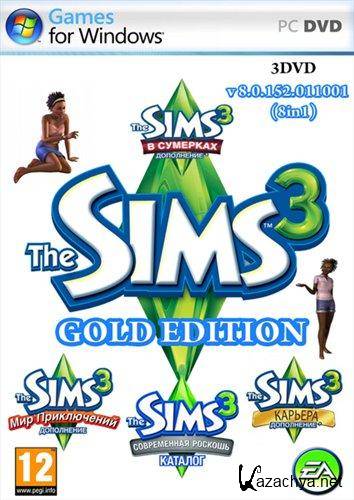 The Sims 3: Gold Edition v8.0.152 [8in1](2009-2011/RUS/RePack  Fenixx)