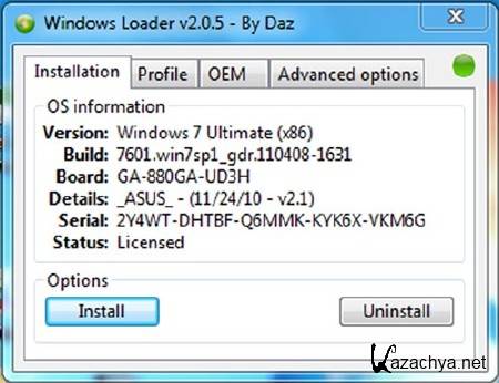 Windows Loader 2.0.5 by Daz