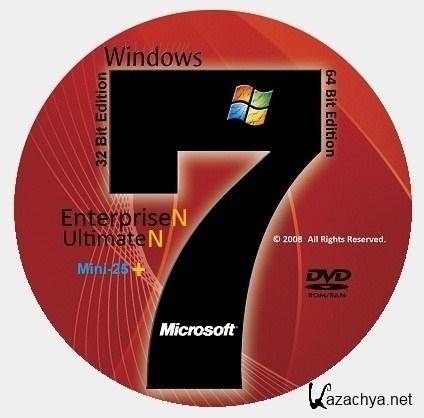 Microsoft Windows 7 Ultimate-N & Enterprise-N SP1 86-64 En-RU Update 110819, Mini-25+