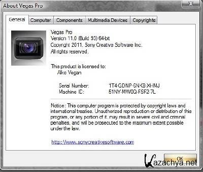 Sony Vegas Pro 11 Zip Code