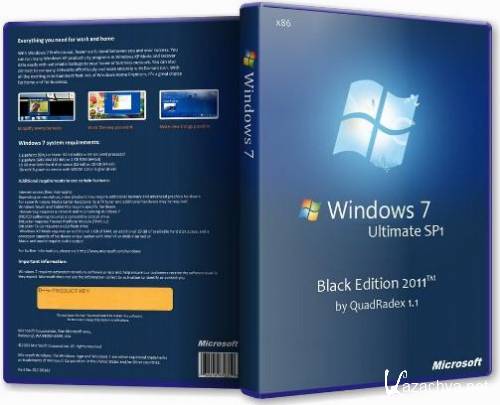 Windows 7 Ultimate SP1 Black Edition 2011 x86 by QuadRadex 1.1 (2011/RUS)