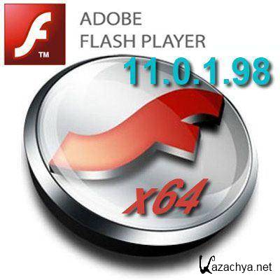 Adobe Flash Player 11.0.1.98 x64/Rus