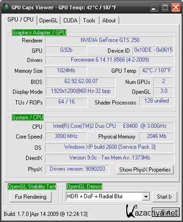 GPU Caps Viewer v1.14.1 (Eng/2011)