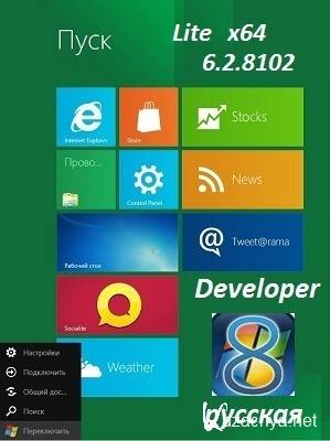 Microsoft Windows Developer Preview 6.2.8102 x64 RUS Lite