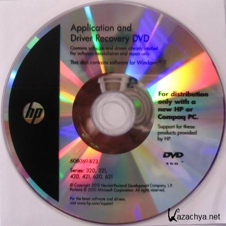 Application and driver recovery DVD for HP and Compaq PCs (Windows 7 Professional)