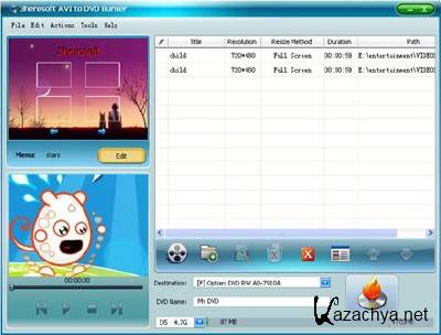 3herosoft AVI to DVD Burner 3.9.4.1021