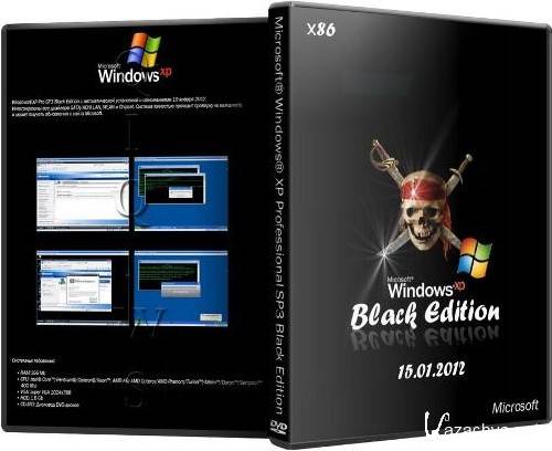 Microsoft  Windows  XP Professional SP3 Black Edition (86/ENG/RUS) (15.01.2012)