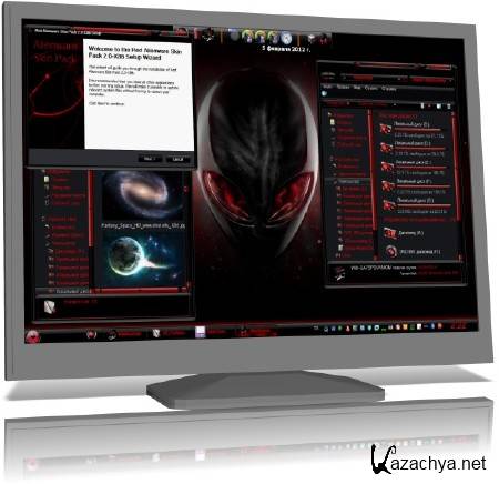 Red Alienware Skin Pack 2.0 for Windows 7 x32/x64