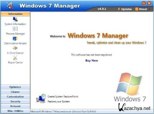 Windows 7 Manager 4.0.1 Final + crack (keygen)