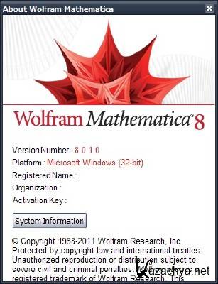 Wolfram Mathematica 8.0.1 for Windows/Linux/Mac OS X 8.0.1 + 