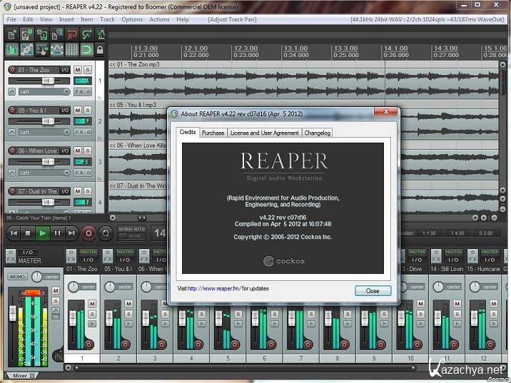 Amateur program recording software reaper