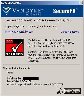 VanDyke SecureCRT / SecureFX 6.7.5 build 411, ClientPack 6.6.0 build 278, VShellServer 3.6.2 build 446 + Crack