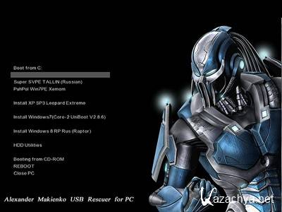 AlexMak USB-PREDATOR Install (XP-ExTreme/Win7(6x32,3x64)/Win8RP RusFullx32) [2012.07.26, RUS]