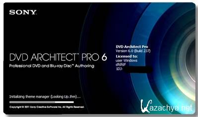 Sony DVD Architect Pro 6.0 build 237 [2012, ML+RUS] + Crack