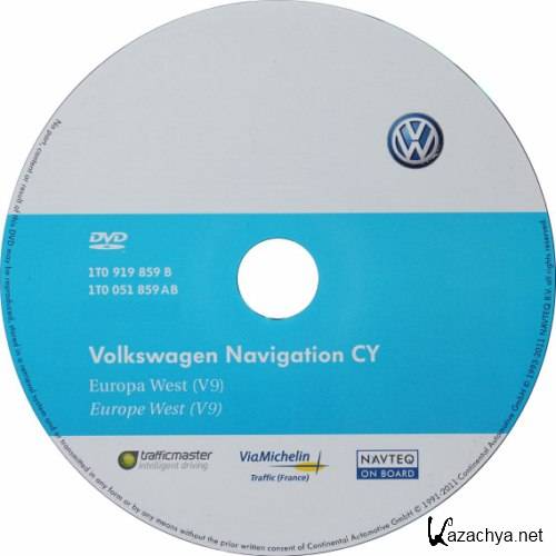 Navigation DVD East Europe V.9 Volkswagen Skoda RNS-510 CD 7921 (2012/Multi)