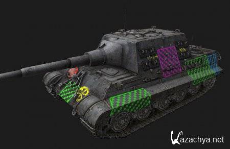 Шкурки для World Of Tanks с штрихованными зонами пробития версии 0.8.4