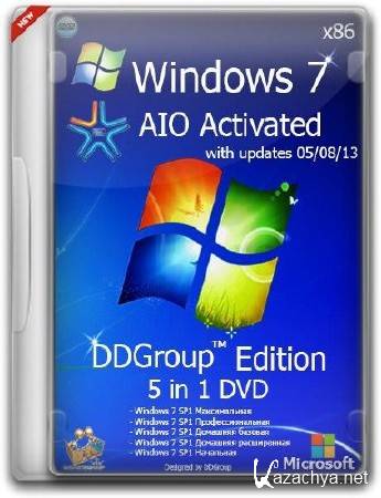 Windows 7 SP1 x86 5in1 DVD v.05.08 DDGroup Edition AIO Activated (RUS/2013)