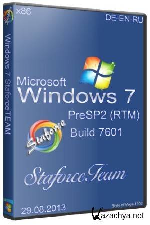 Windows 7 Build 7601 x86 PreSP2 (RTM) DE-EN-RU (29.08.2013) StaforceTEAM