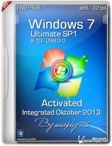 Windows 7 Ultimate SP1 x86 IE10/USB 3.0 Activated Integrated Oktober 2013 (ENG/RUS)