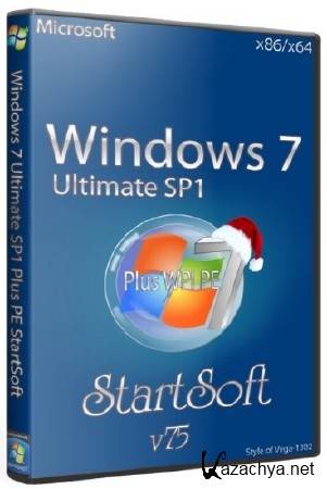 Windows 7 Ultimate SP1 x86/x64 Plus WPI PE StartSoft 75 (RUS/2013)