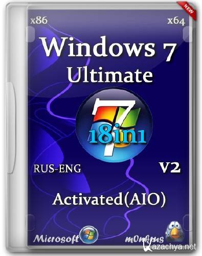 Microsoft Windows 7 SP1 IE11 -18in1- by m0nkrus v2 (x86/x64/RUS/ENG/2013)