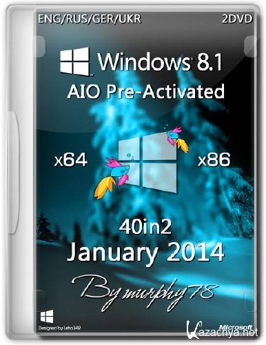 Windows 8.1 x86/x64 AIO 40in2 Pre-Activated DaRT 8.1 Jan2014 (ENG/RUS/GER/UKR)
