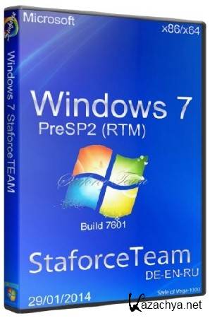 Windows 7 Build 7601 PreSP2 (RTM)  StaforceTEAM (x86/29.01.2014/DE/EN/RU)