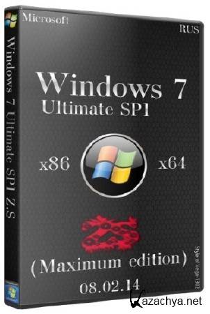 Windows 7 Ultimate SP1 Z.S Maximum edition v08.02.14 (x86/x64/RUS/2014)