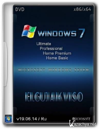 Windows 7 SP1 4in1 x86/x64 Elgujakviso Edition v19.06.14 (RUS/2014)