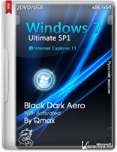 Windows 7 SP1 Ultimate x86/x64 Black Dark Aero by -=Qmax=- (2014/RUS)