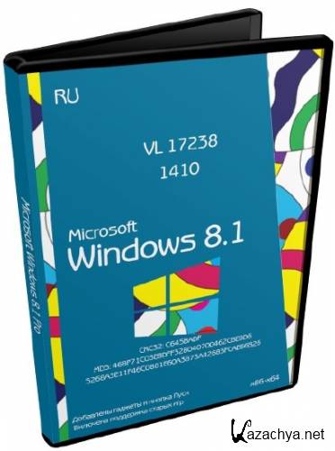 Windows 8.1 Pro VL 17238 4x1 by Lopatkin (x86/x64/2014/RUS)