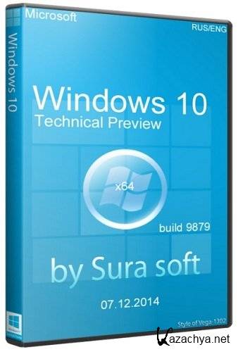 Windows 10 Technical Preview  Build 9879 by sura soft (x64/2014/RUS/ENG)