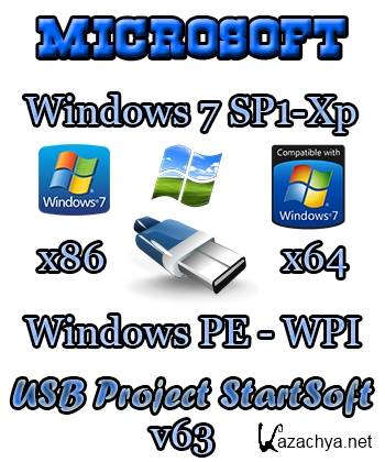 Windows 7 SP1 - Chip XP x86 x64 Plus PE WPI StartSoft 63-2014 [Ru]