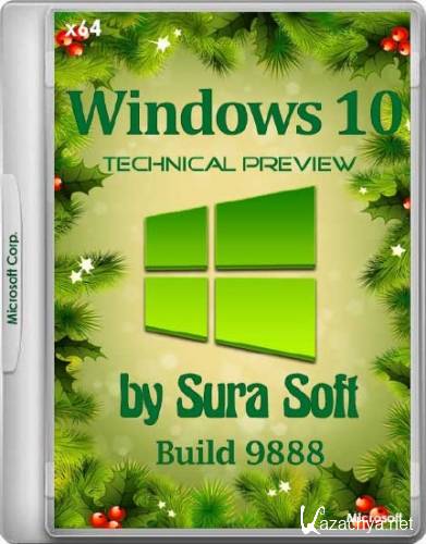 Windows 10 Technical Preview 9888 by Sura Soft (x64/RUS/ENG/2014)