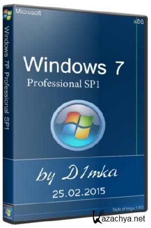 Windows 7 Professional SP1 by D1mka v25.02.2015 (x86/RUS)