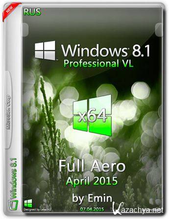 Windows 8.1 x64 Professional VL Update3 Full Aero by Emin (RUS/2015)