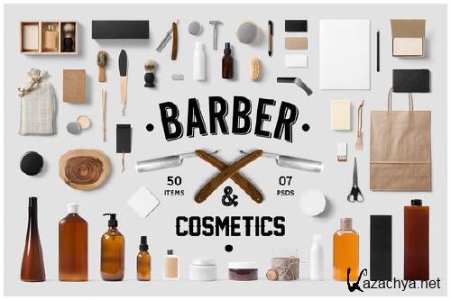 Barber & Cosmetics Branding Mock-Up