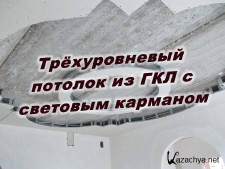 Трёхуровневый потолок из ГКЛ с световым карманом (2015) Трёхуровневый потолок из ГКЛ с световым карманом (2015)