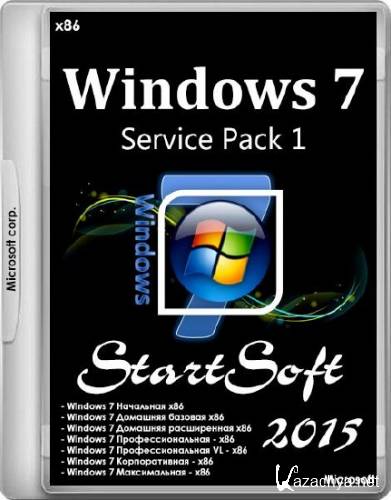 Windows 7 SP1 7in1  StartSoft 95-2015 (x86/RUS/2015)