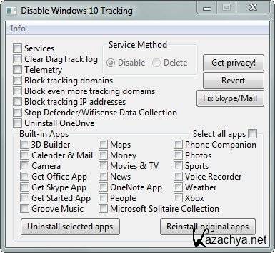 Disable Windows 10 Tracking 3.0.1