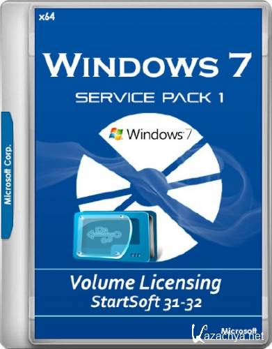 Windows 7 SP1 Volume Licensing USB DVD StartSoft 31-32 2017 (x64/RUS)