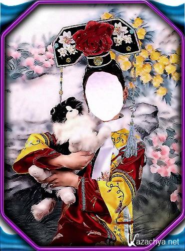 Шаблон фотошоп - Девочка и котенок Шаблон фотошоп - Девочка и котенок