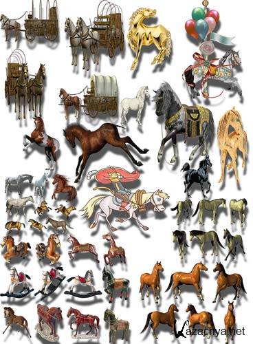 Коллекция Png клипартов - Кони и лошади