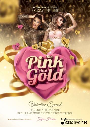 Pink and Gold psd flyer template