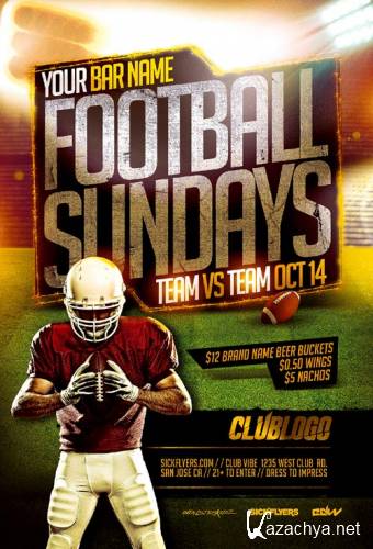Football Sundays psd flyer template